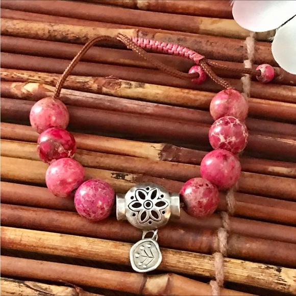 Silpada Jasper & Cord Bracelet. Sliding clasp. - Picture 1 of 4